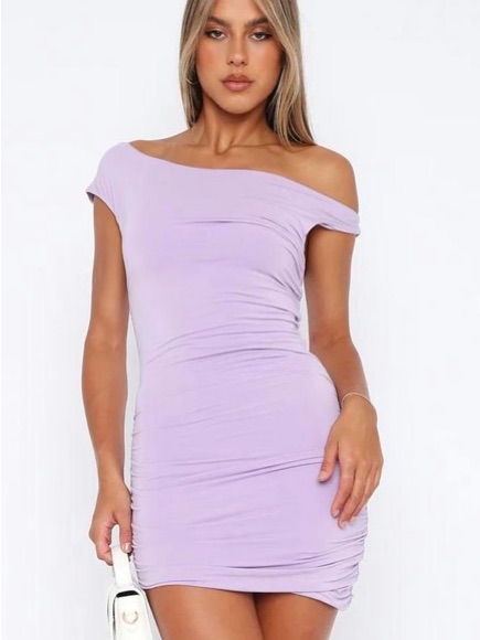 White Fox Boutique Out Of My Head Mini Dress-Xs Lilac